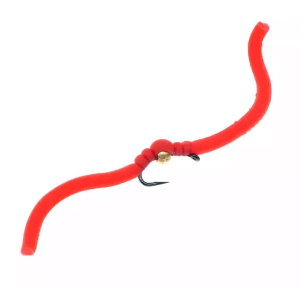 Superflies Tungsten Nymph Squirmy Wormy Bloodworm Red