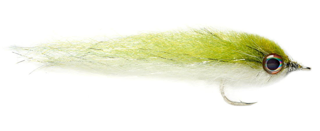 Fulling Mill Streamer - Salty Mullet olive & white, Pike Flies, Flies