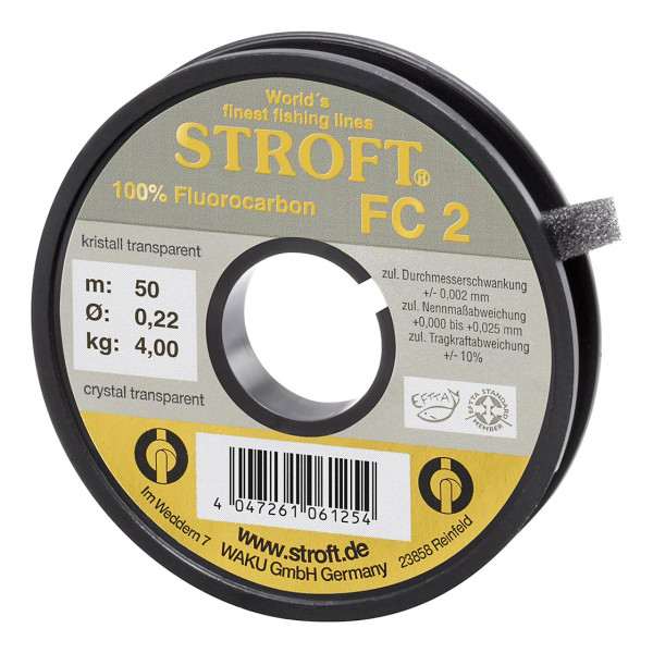 Stroft FC2 Fluorocarbon Tippet Material 50 m/spool