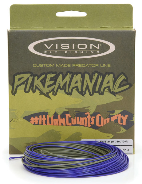 Vision Pikemaniac Fly Line Sink 3, WF - Sinking, Single-handed, Fly  Lines