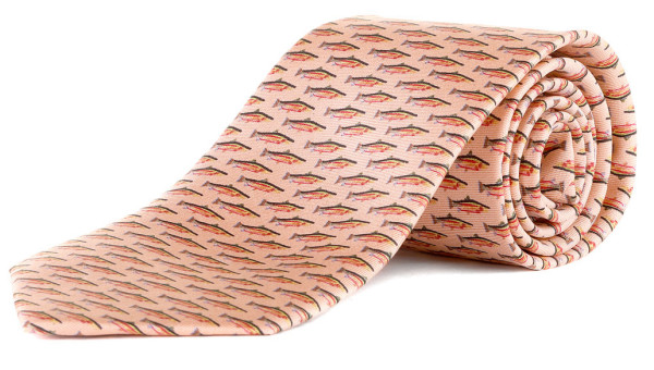 Winston Trout School Silk Tie peach