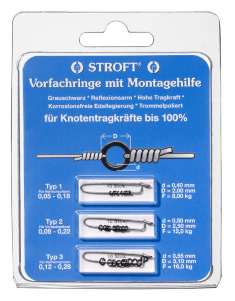 Stroft Tippet Rings with installation tool - Set of 3 Trout