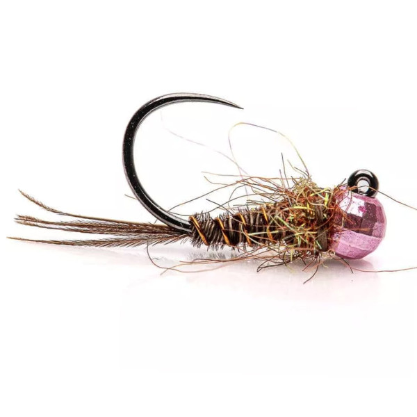 Superflies Tungsten Nymph Pheasant Tail Disco Jig Light Pink