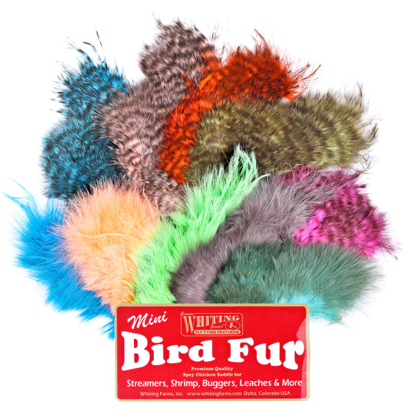 Whiting Mini Bird Fur Grizzly dyed Shell Pink