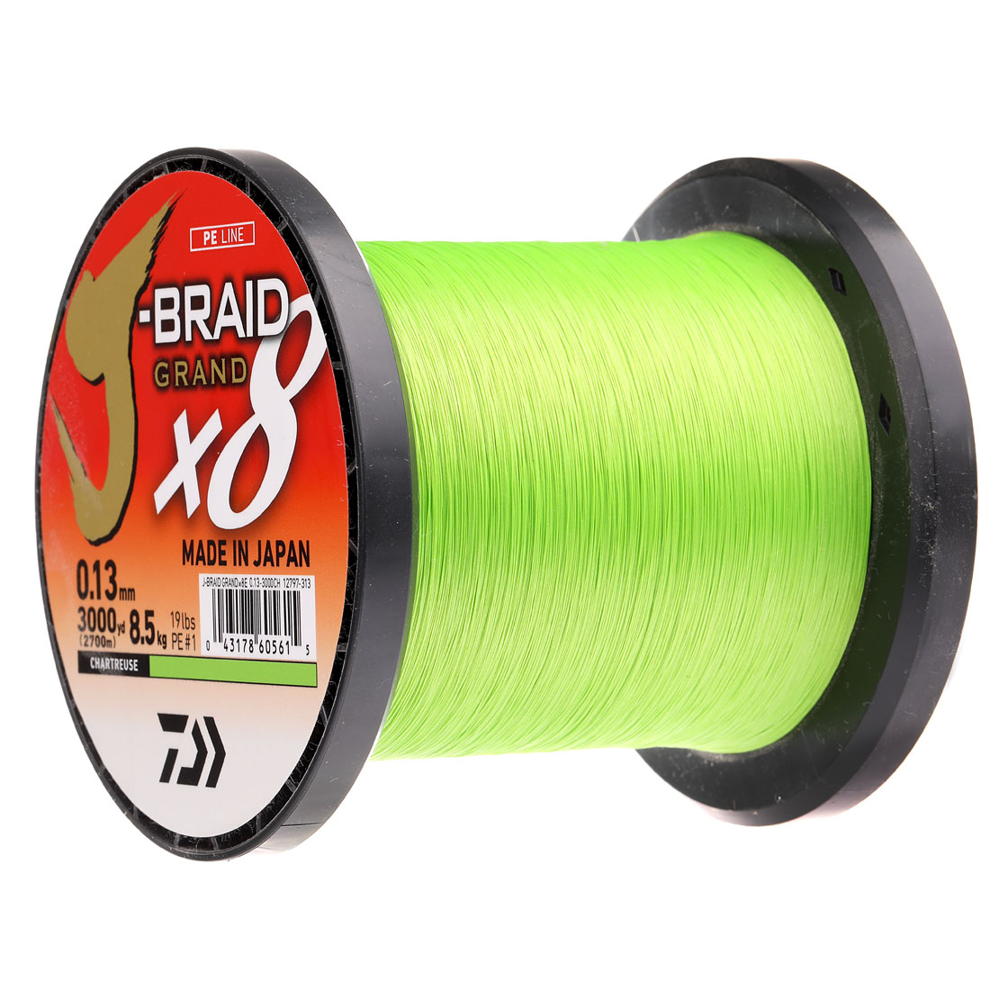 Daiwa J Braid x8 150m Chartreuse Braided Fishing Line #15lb