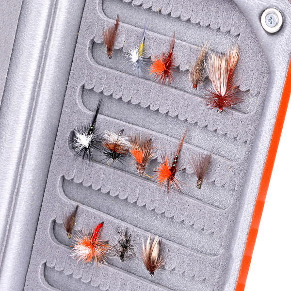 adh-fishing Dry Fly Set 14 pieces on AHREX by Superflies box orange