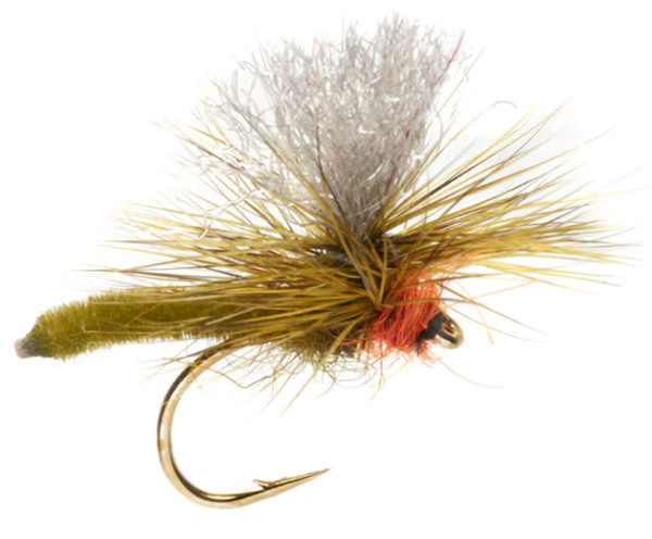 Fulling Mill Technical Dryfly Jackie's Olive & Orange Palomino Parachute #14 Dry Fly