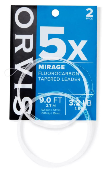 Orvis Mirage Fluorocarbon Tapered Leader 9 ft 2er Pack