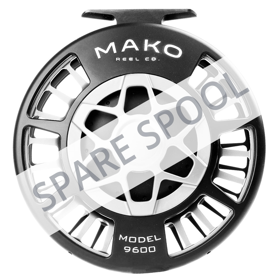 Mako Reel Co. Spare Spool matte platinum on black