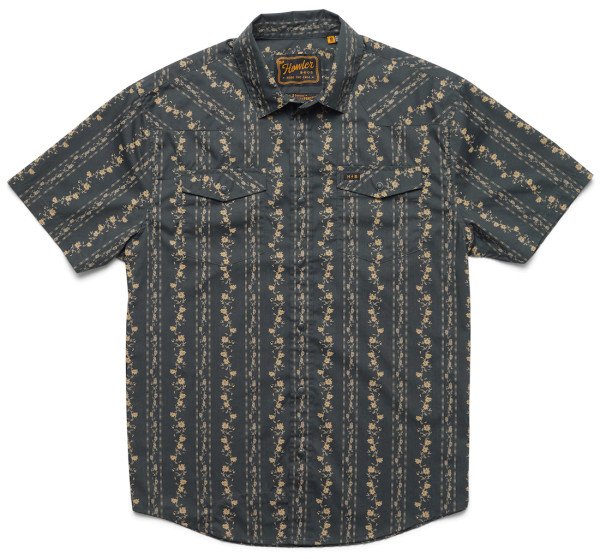 Howler Brothers H Bar B Snapshirt - hibiscus ribbons : antique black