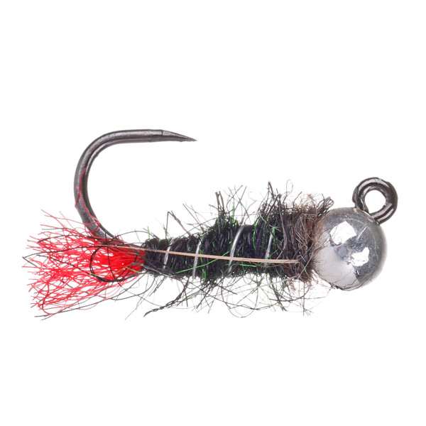 adh-fishing Tungsten Jig Black Red Tag Silver on AHREX by Superflies