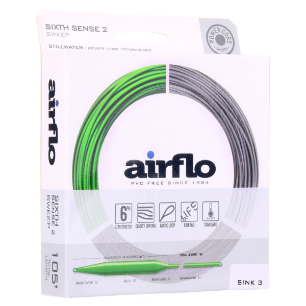 Airflo Sixth Sense 2 - Sweep - Fishfinder Sink 3 - Sink 1,5 Fly Line Dark Olive