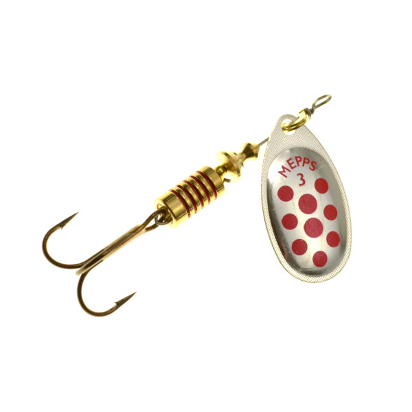 Mepps French Comet Spinner Lures 2g-6.5g Silver/Gold- Blue/Red Dots -  Fishing 