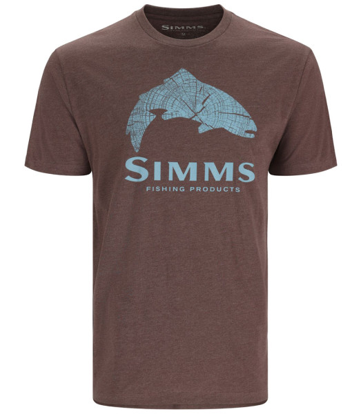 Simms Wood Trout Fill T-Shirt brown heather