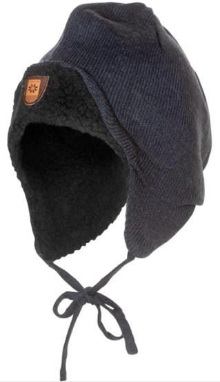 Bratens 100% Norway SNØSTJERNE Mütze extra warm with ear flap navy & black