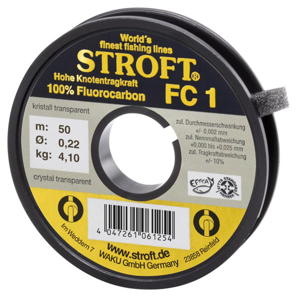 Stroft FC1 Fluorocarbon Tippet Material 50 m/Spool