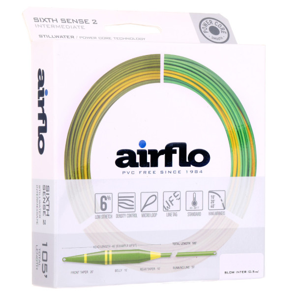 Airflo Sixth Sense 2 - Slow Intermediate Long Belly Distance Fly Line Translucent Olive