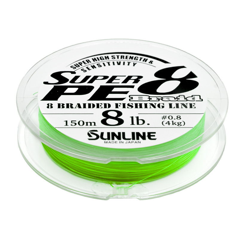 Sunline Super PE 8 Braid Light Green braided line 150 m, Braided Lines, Lines, Spin Fishing