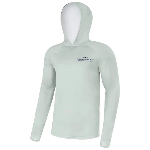 Thomas & Thomas Sea Mist Tech Hoody with Tarpons on back UPF30+ Sun Protection