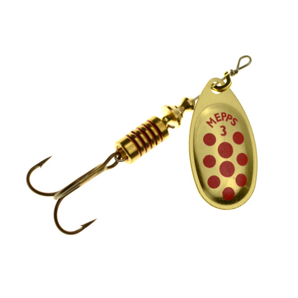 Mepps Aglia Spinner dotted gold/red, Metalbaits