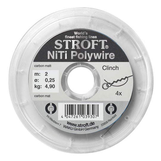 Stroft NiTi Polywire - knotable nickel titanium leader 5m/Spool