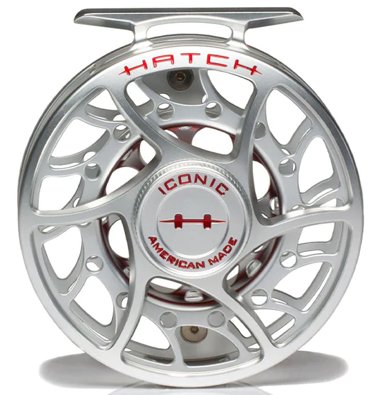 Hatch Iconic Fly Reel Mid Arbor clear/red, Reels, Fly Reels