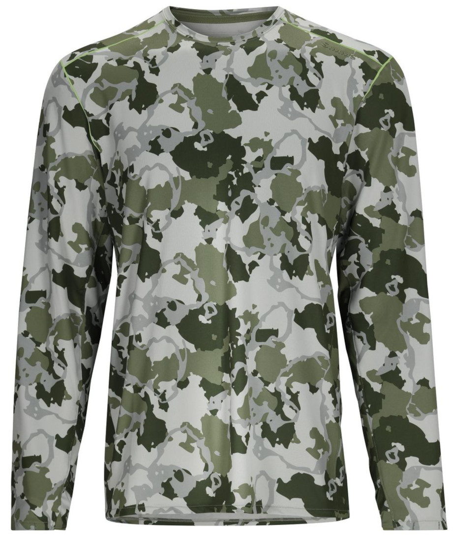 Simms Solarflex Crew Longsleeve regiment camo clover | UV-Protection ...